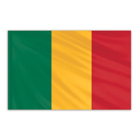 Mali Indoor Nylon Flag 5'x8' With Gold Fringe
